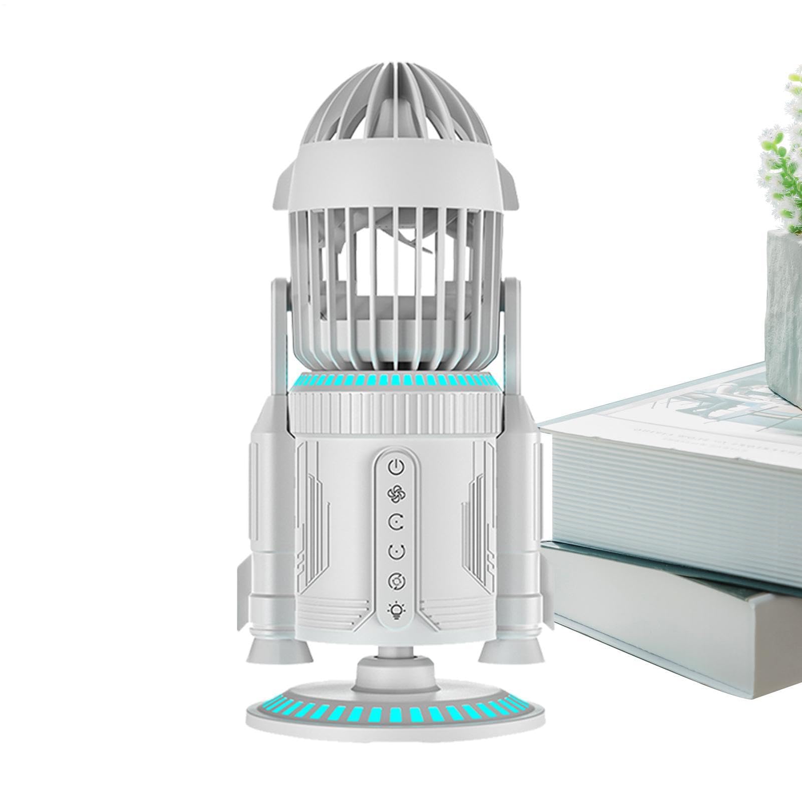 Ventilateur de bureau et rafraîchisseur portable fusée rechargeable pour chambre