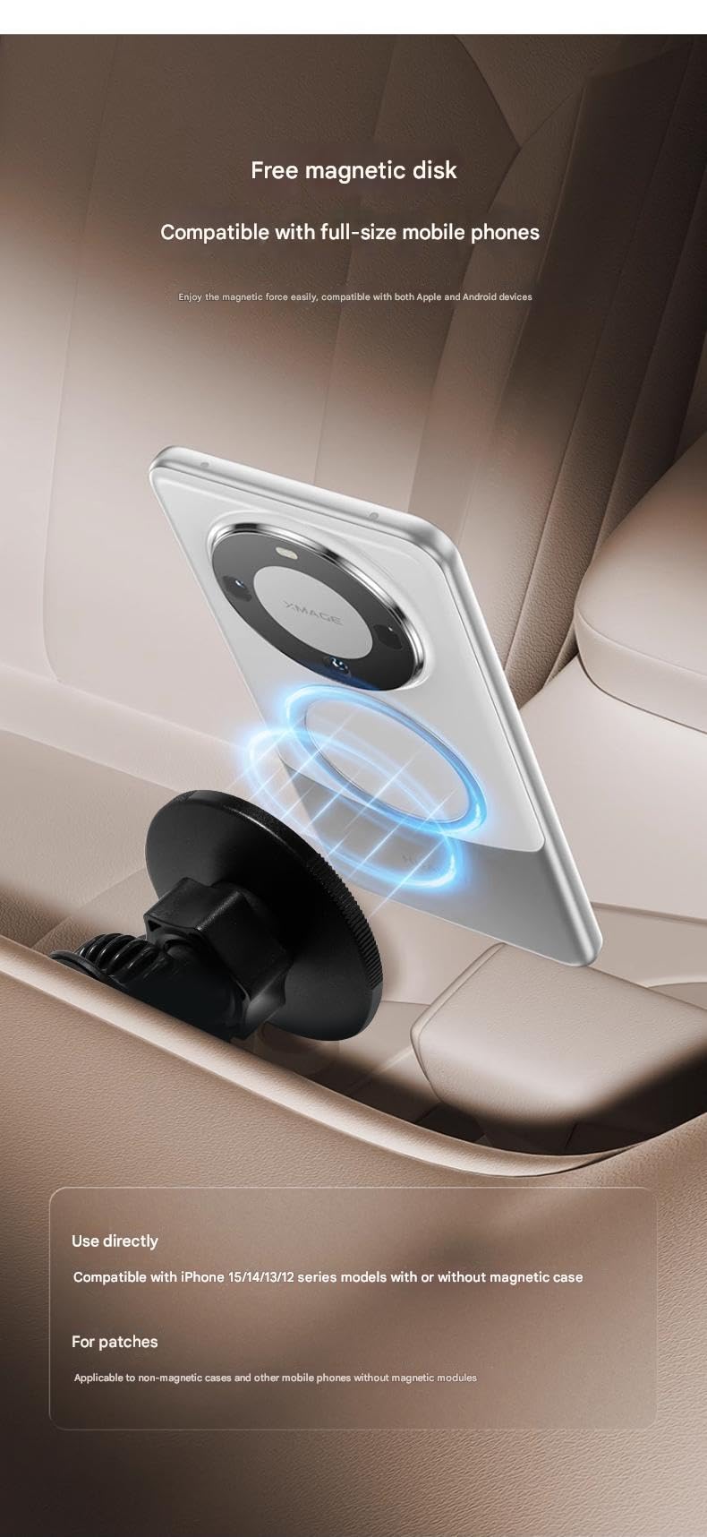 bansite 2025 New Clear Crystal Aluminum Alloy Mobile Phone Holder Magnet Air Vent Car Universal Holder Adhesive Clamp — view 9