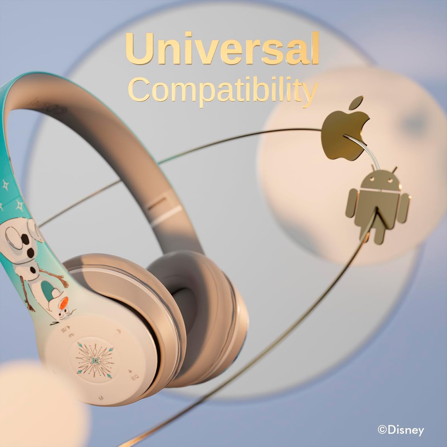 Disney Frozen Bluetooth Headphones - Over The Ear Bluetooth Wireless Headset with Built-in Mic and Up to 15 Hrs Playtime - Disney Frozen Gifts for Women Men All Fans of Olaf, Anna and Elsa Gifts - Image 4