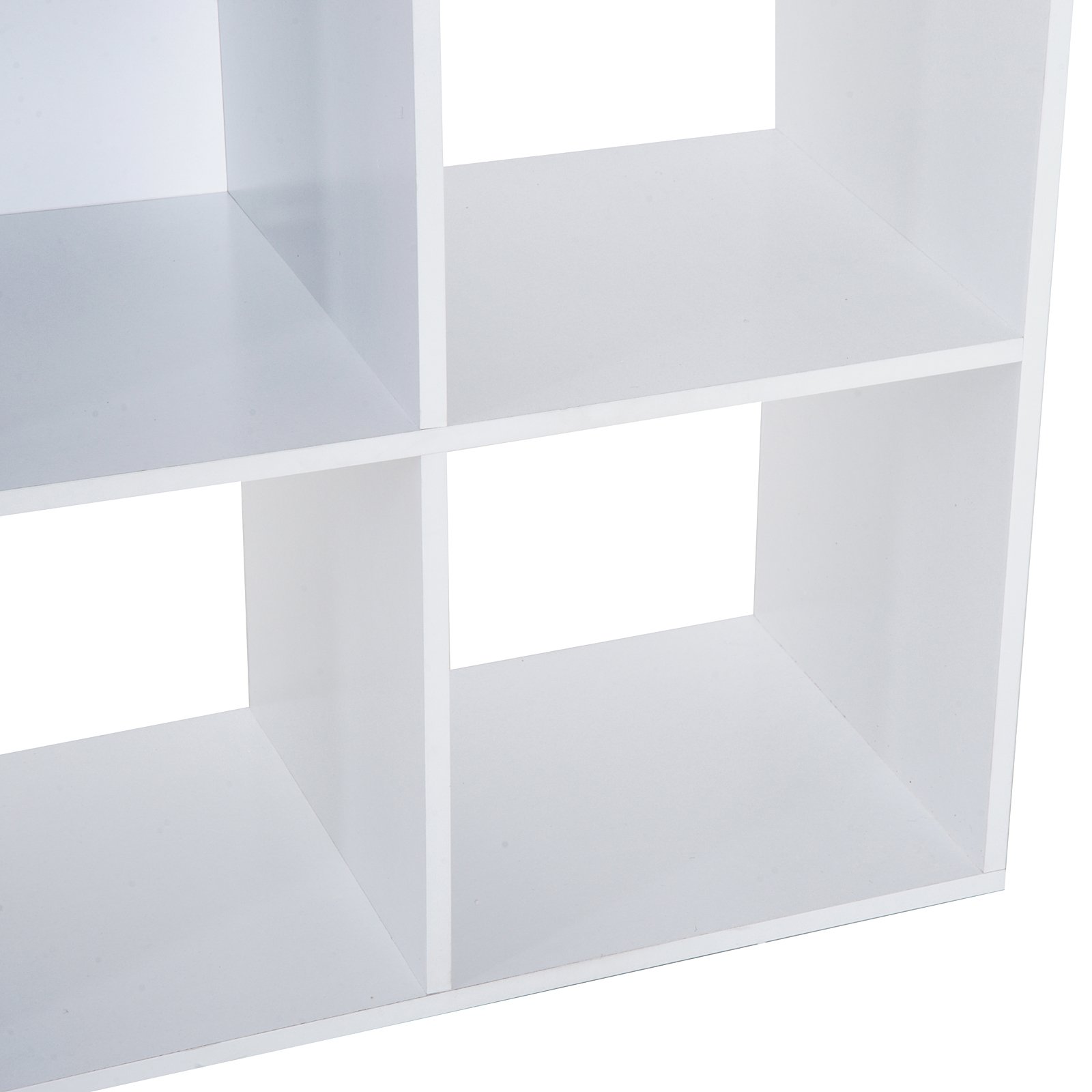 HOMCOM Libreria Bianca per Casa e Ufficio con 9 Scomparti 91x29.5x91cm | Scaffale dal Design Moderno, in Legno