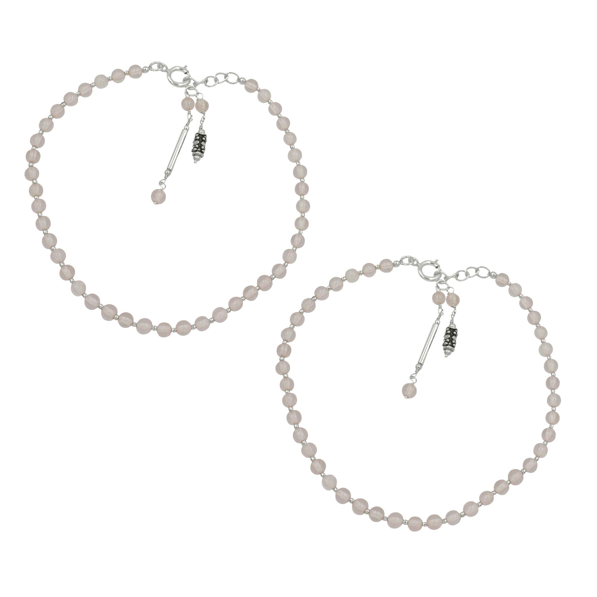 silvesto india Sterling Silver Silver Gemstone Anklet For Women & Girls-picture-34