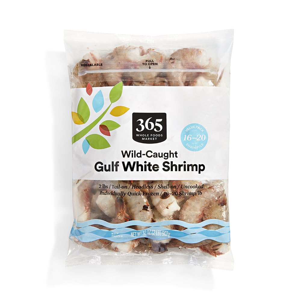 Amazon.com: 365 by Whole Foods Market, Wild White Gulf Shrimp 16