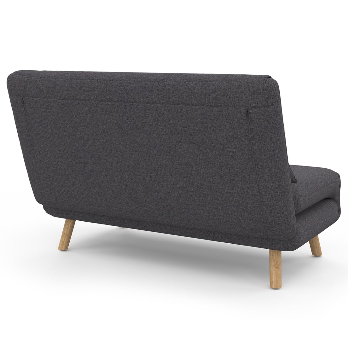 IDMarket - Sofá convertible Romeo cama supletoria 2 plazas 120 x 190 cm Tela Gris Antracita