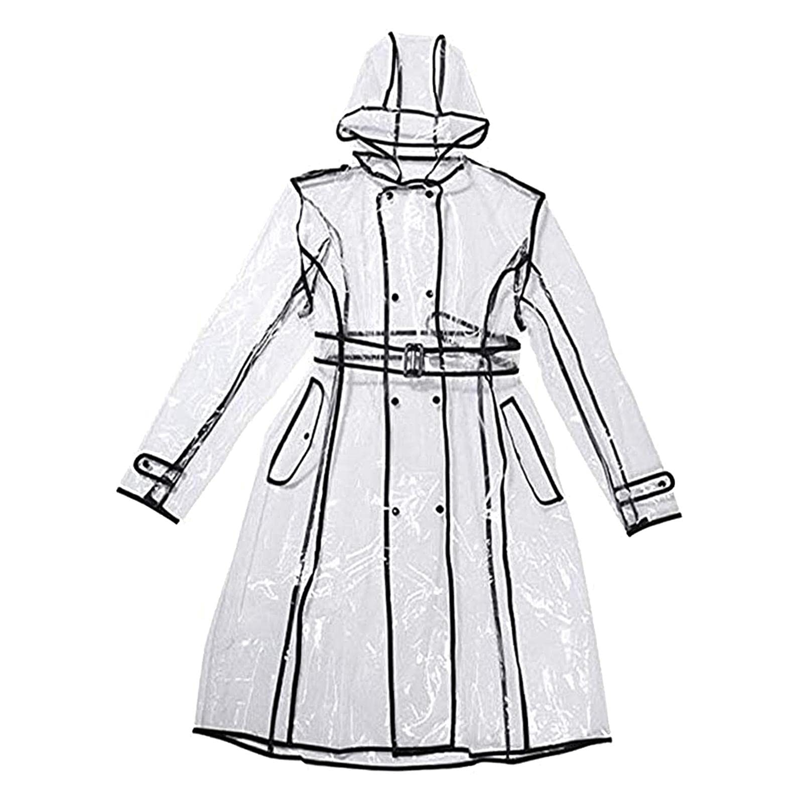 Cycling Bike Rain Cape Poncho Hooded Windproof Transparent Rain Coat Jacket | Clothing Shoes & Accessories | Womens Clothing | Coats & Jackets-image-48