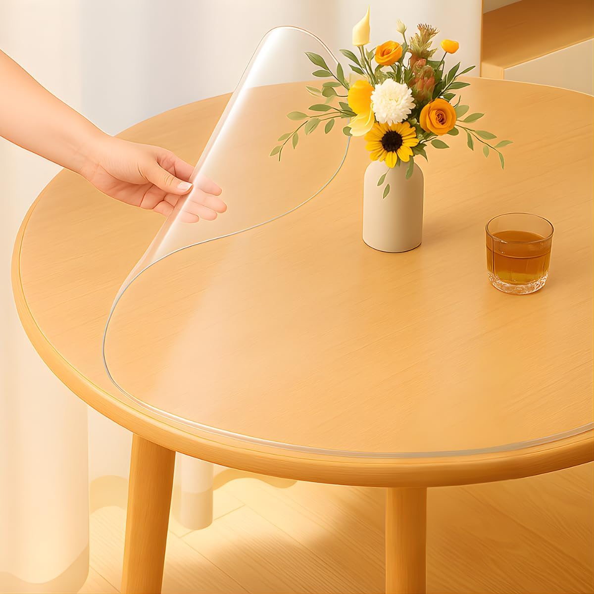 Qlarity Covers 1.5mm Super Shield Round Table Cover Transparent, 24 Inch