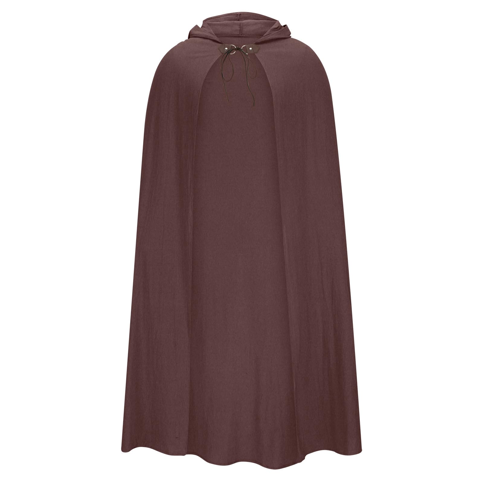 Mens Cotton Linen Medieval Cloak Gothic Steampunk Capes Hooded Coat Open Front Gown Outwear Renaissance Victorian Long Uniform Loose Fit Plain Dress Retro Wizard Overcoat Halloween Performance Costume