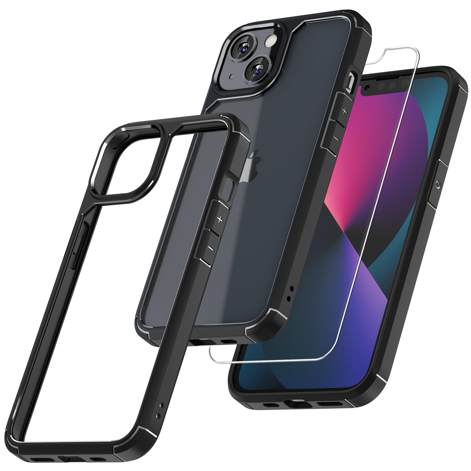 TAURI Funda para iPhone 13/iPhone 14, Compatible con MagSafe [No amarillea] con Vidrio Templado, Carcasa Nueva para iPhone 13/iPhone 14,Funda Ultra Fina antichoque - Transparente — view 193