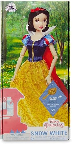 Miniatura 9 de Disney Store - Muñeca clásica oficial de Blancanieves de Blancanieves y los 7 enanos, de 11 ½ pulgadas, incluye cepillo con detalles, totalmente
