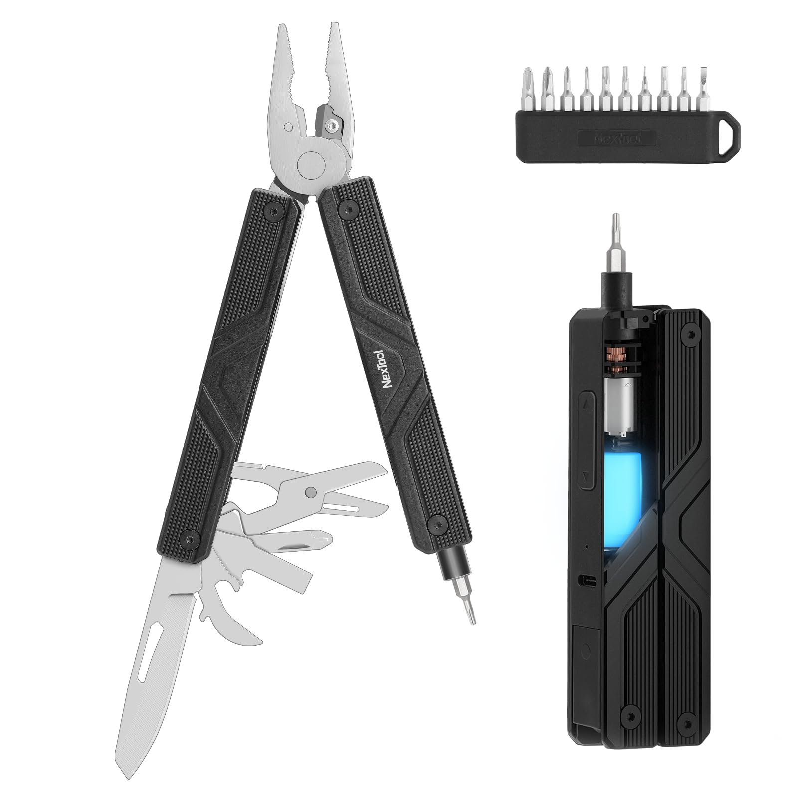 NEXTOOL Gemini, Multi Ferramenta, Faca Multiuso com Parafusadeira
