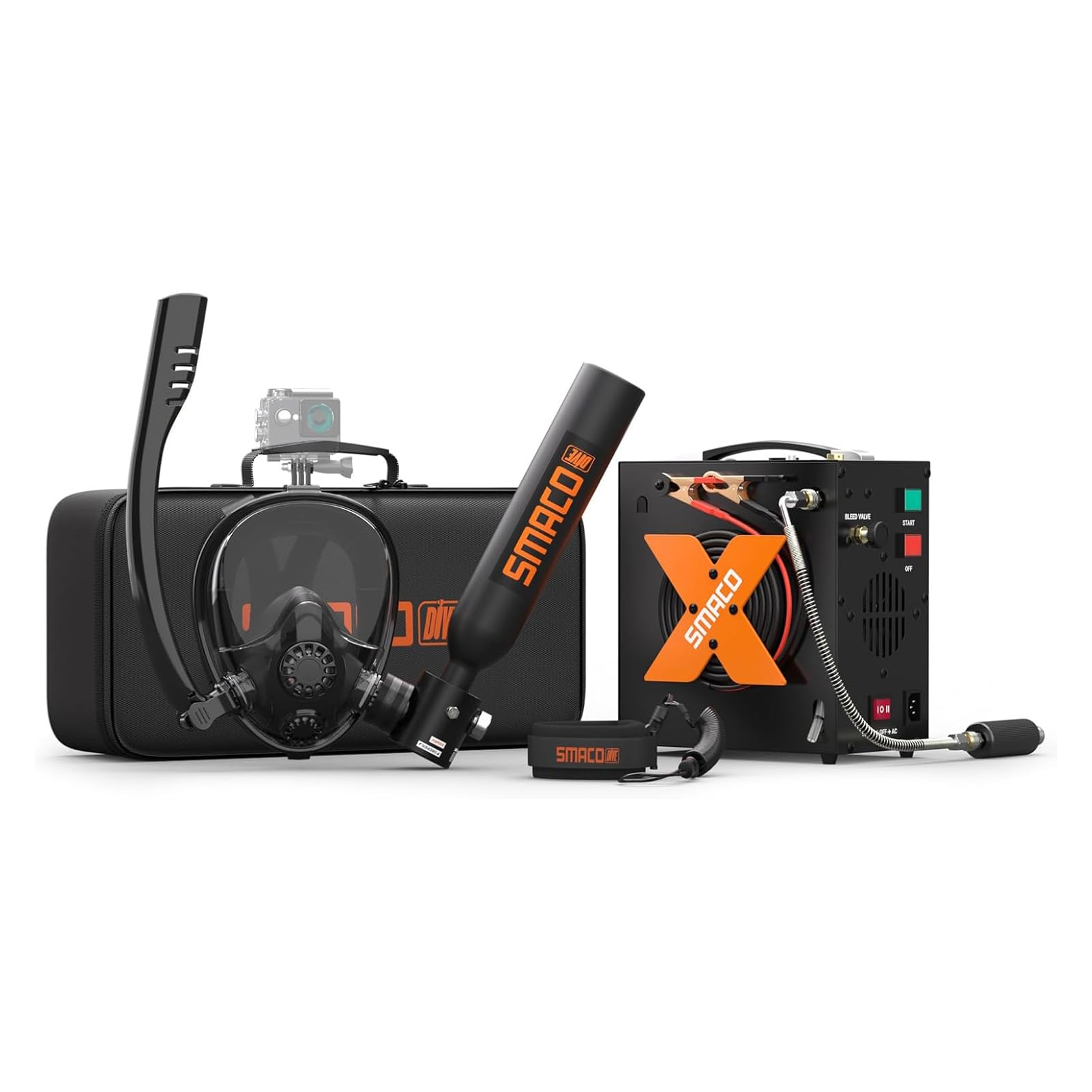 SMACO Scuba Tank with Sub-Mask Mini Scuba Tank 0.5L Provide About 6 Minutes Underwater Breath Within 30ft Diving Depth, Small Scuba Tank Diving Tanks for Shallow Water Diving