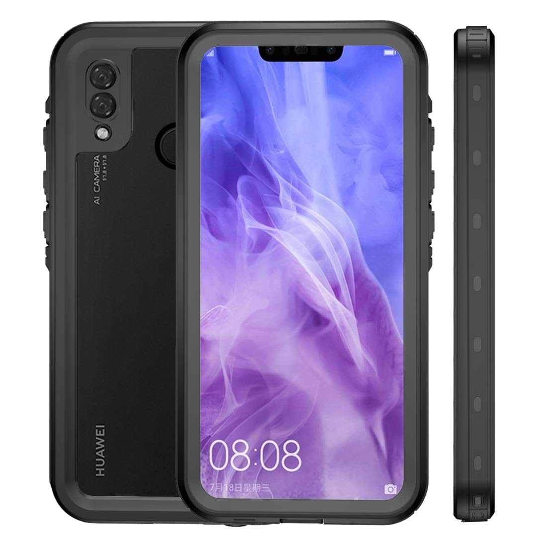 Yong Mobile Phone & Communication 2m Waterproof 2m Shockproof Dustproof PC+TPU Case for Huawei P20 Lite (Black) Mobile Phone Cases (Color : Black)