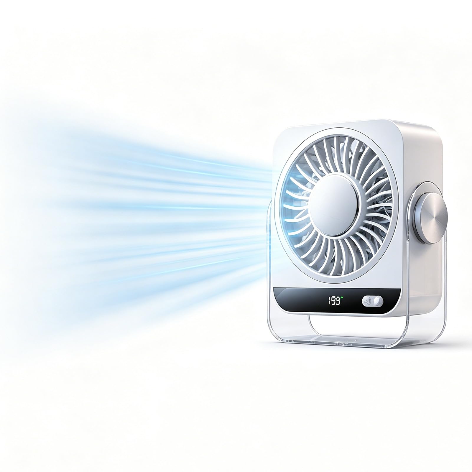 matumou Portable Desktop, 360-degree Tilt Quiet Personal, 3 Speed Rechargeable Small for Bedroom Office