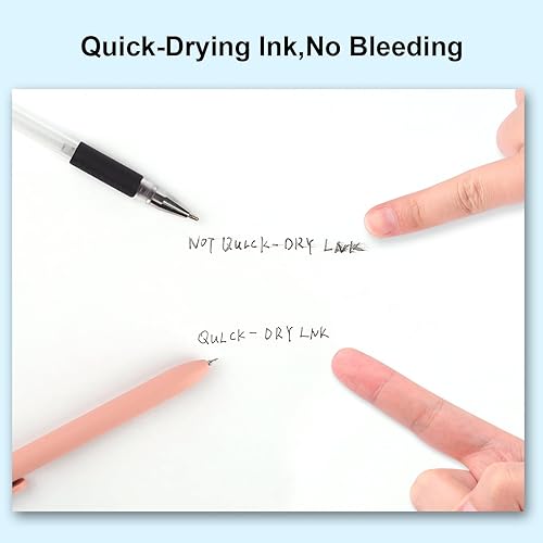 Miniatura 7 de Paquete de 11 bolígrafos de gel de tinta negra de 0.020 in, retráctiles, de secado rápido, punta fina, punta rodante, escritura suave para la