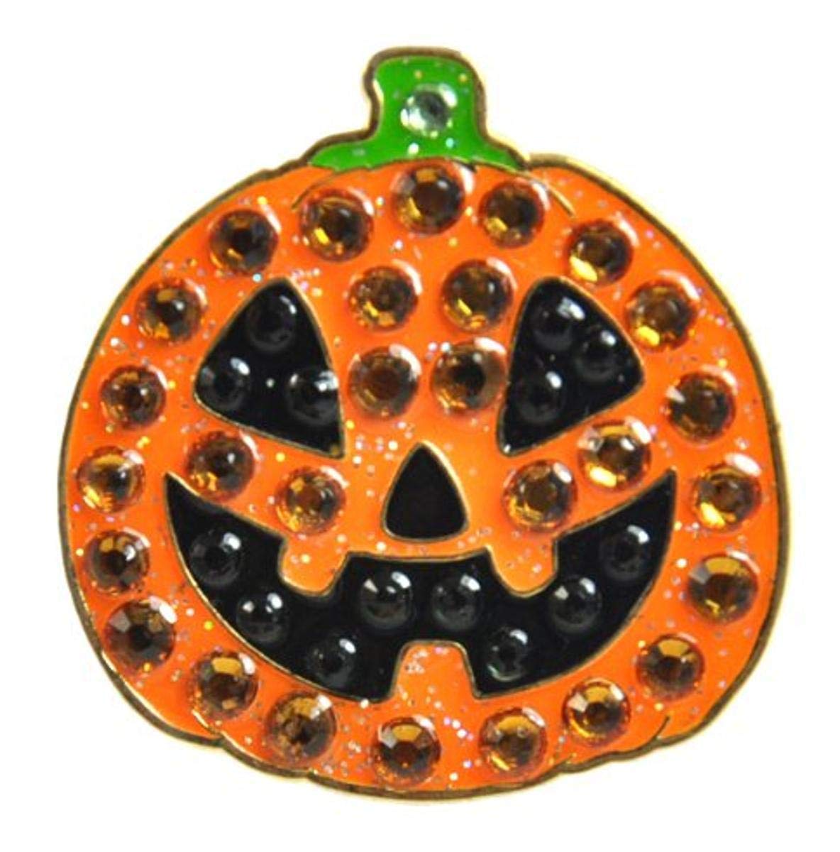 Jack O'Lantern Swarovski Crystal and Glitz Ball Marker with Hat Clip