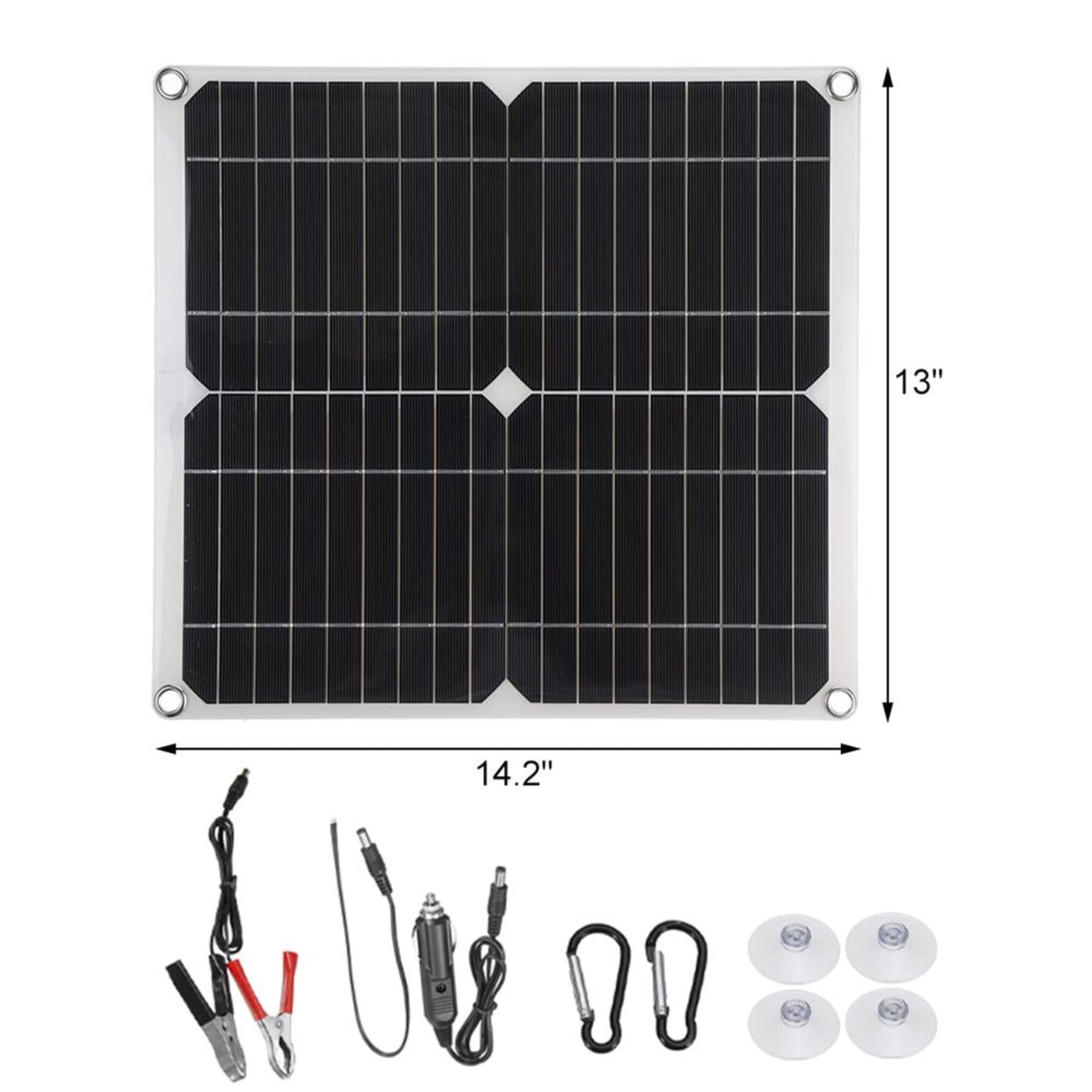 Kit Solar, Panel Solar Flexible, Placa Solar, Paneles Solares, 2Pcs 25W Módulos Solares con Controlador para Autocaravana Caravana Barcos Techos Camping Superficies Irregulares,60A Controller
