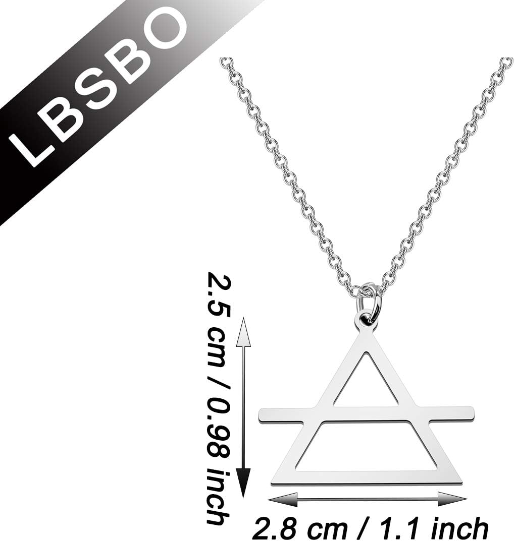 LBSBO Necklace with Planetary, Transmutation & Occult Symbols - Fire, Earth, Water, Air