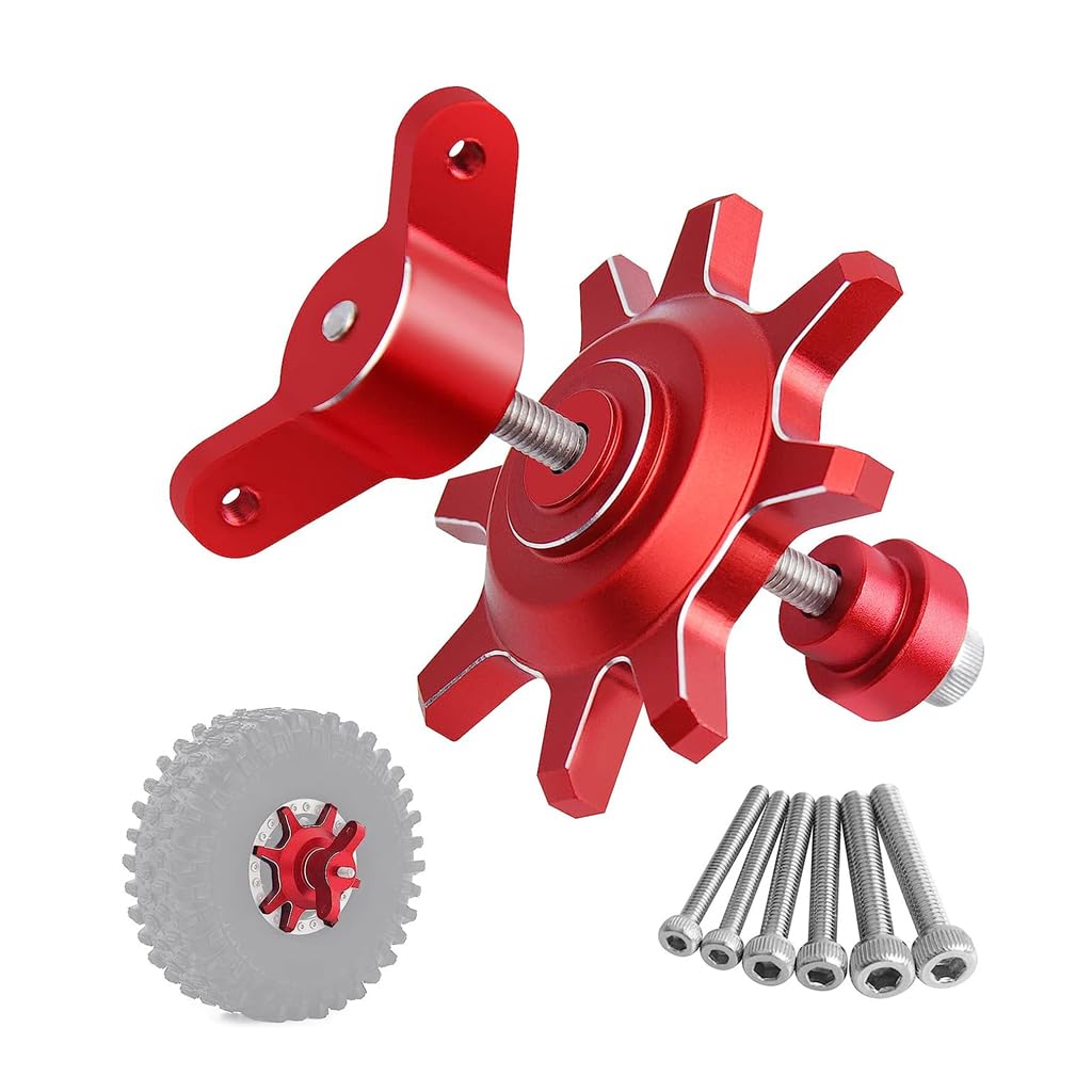 KingVal RC Tire Clamp Tyre Wheel Assembly and Disassembly Tool for 1/10 RC Car 1.9'' 2.2'' Beadlock Wheels Hub Tire (Red)