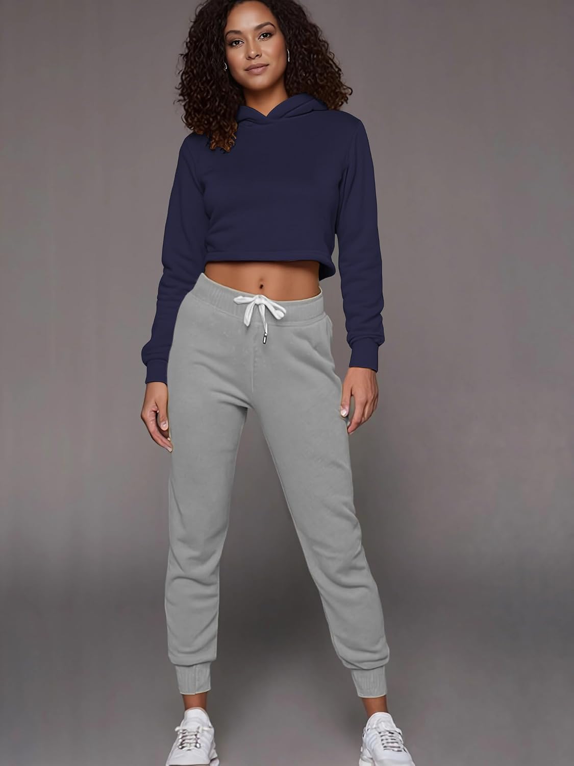 License Champs Cropped Hoodie Long Sleeve Crop Fleece | Casual Workout Loose Pullover Sweatshirt Tops