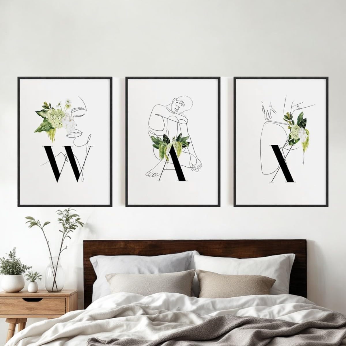 NATVVA Set Of 3 Beauty Therapist Skincare Poster Woman Body Line Drawing Canvas Print Painting Hair Body Wax Care Spa Wall Art for Waxing Esthetician Wall Decor Unframed