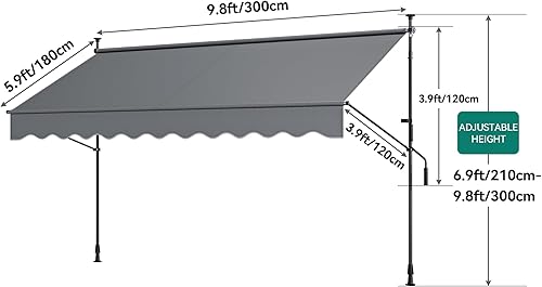 Miniatura 7 de YITAHOME Toldo retráctil manual de 79 pulgadas, toldo para ventana con protección UV, toldo impermeable para patio, puertas, ventanas, cubiertas,