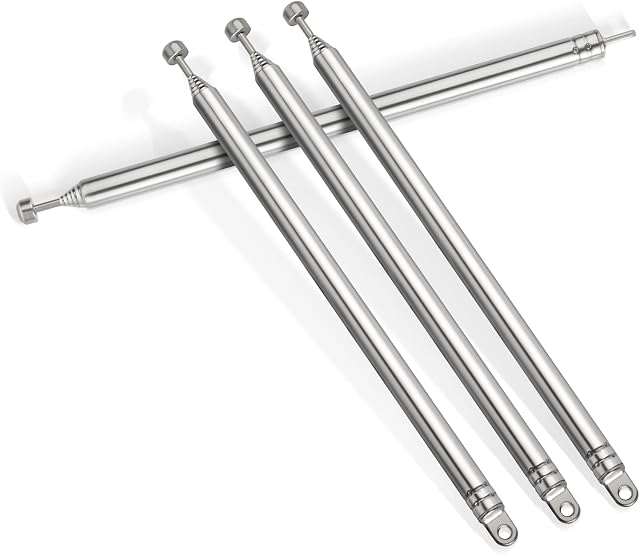 Bingfu 7 Sections Telescopic 14.7cm AM FM Antenna Portable Radio Antenna Replacement (4-Pack) Compatible with Indoor Portable Radio Home Stereo Receiver AV Audio Video Home Theater Receiver TV Tuner