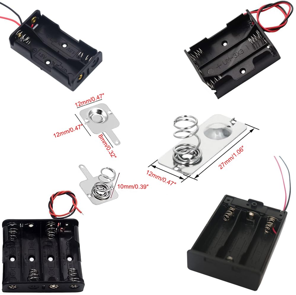 AA Battery Springs Negative to Positive Conversion Spring Contact Nickle Plated Spring Contact Nickeling Plate Replacement for Remote Control Battery Charger, 60Pairs2
