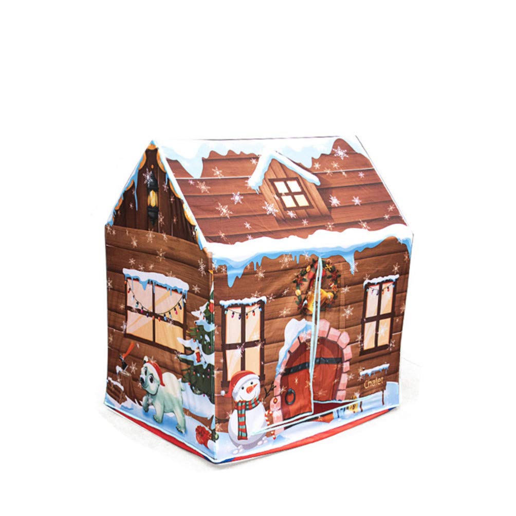 Play Tent Kids Do Playhouse Christmas House Indoor and Outdoor for Children Foldable Pop Up Tent Brown, 104 cm