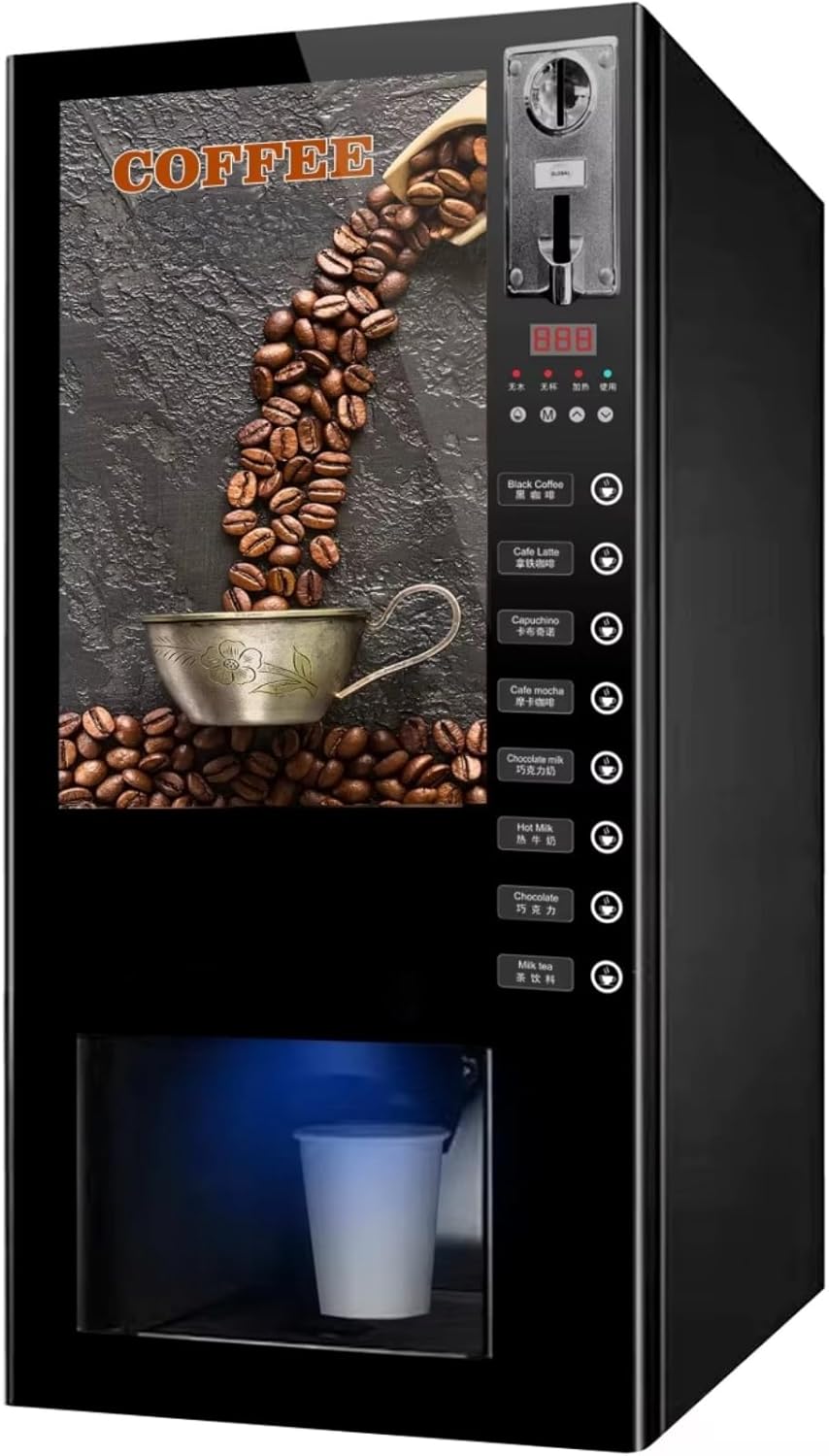 Fully Automatic Coffee Machine with Smart Management, Self-Service Checkout, Espresso to Iced Coffee Options - Perfect for Home & Office Use