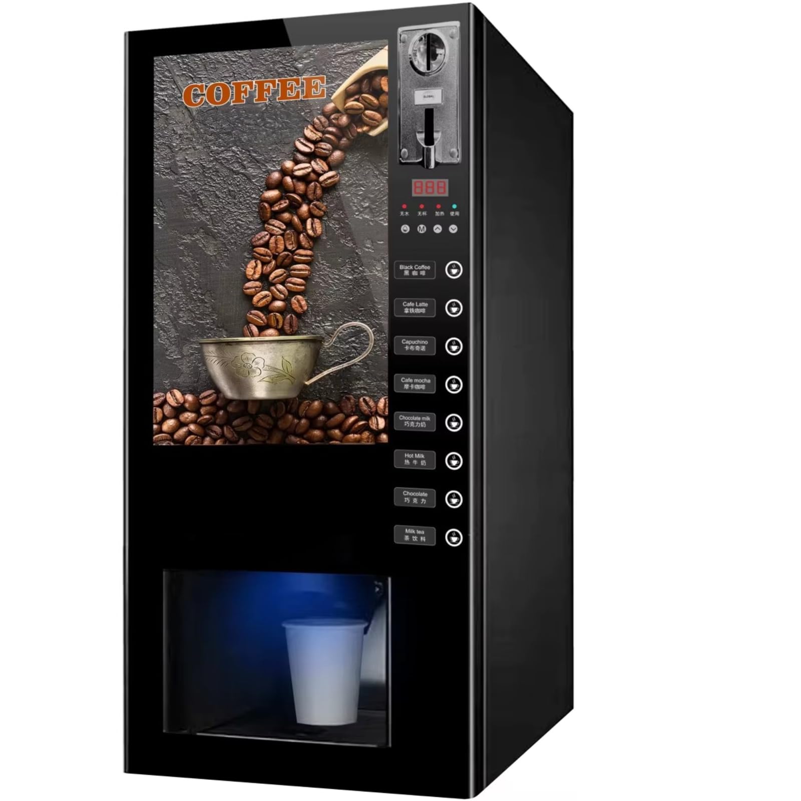 Fully Automatic Coffee Machine with Smart Management Self-Service Checkout Espresso to Iced Coffee Options - Perfect for Home
