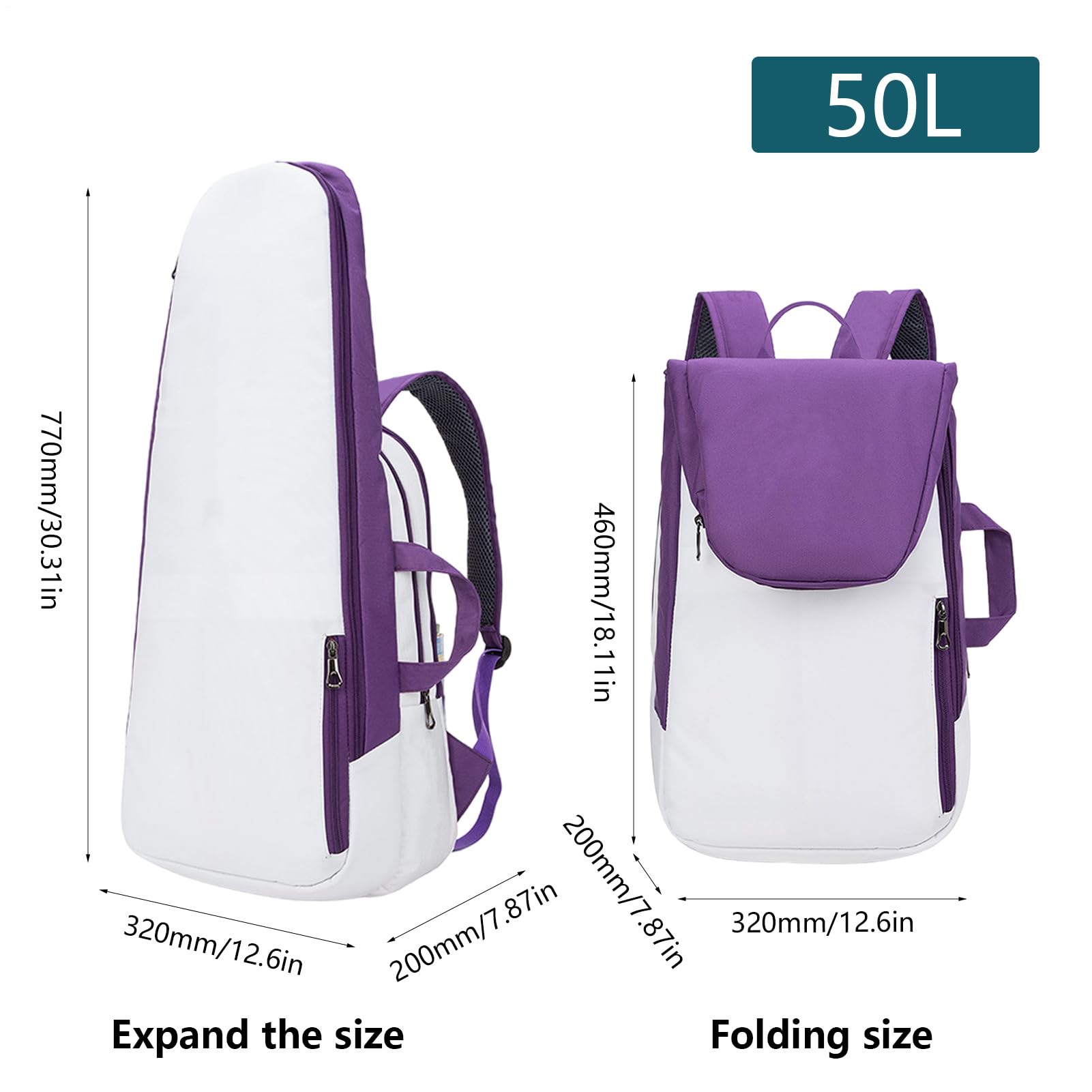 Zaino da tennis da donna, borsa sportiva da tennis, borsa impermeabile da 50 l, zaino multifunzionale per sport da uomo, contiene 3 racchette