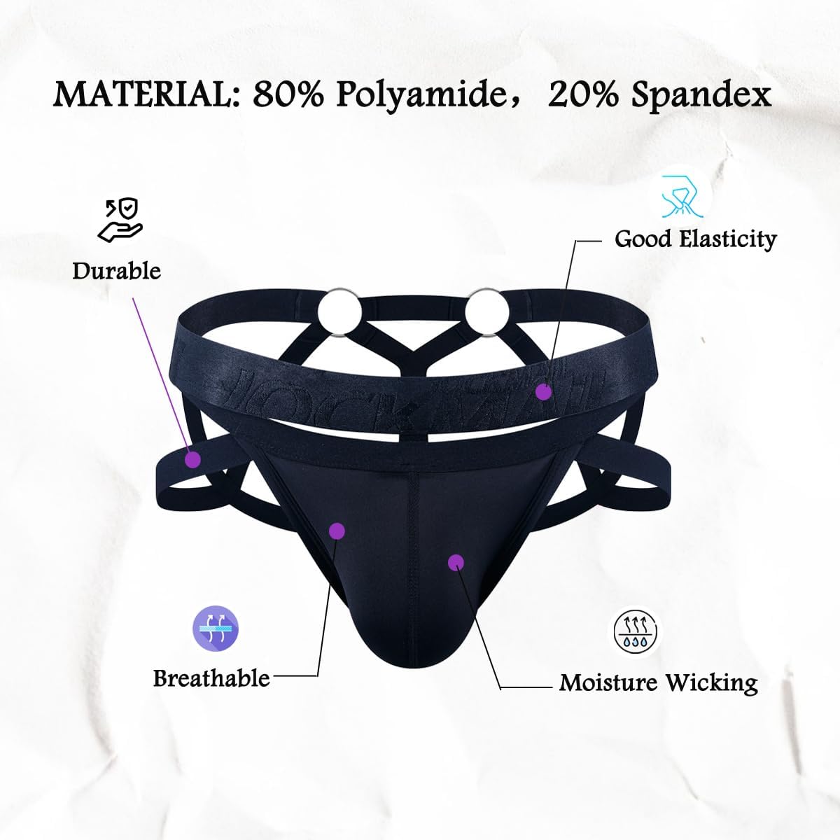 JOCKMAIL Jockstrap for Men Mens Thong Athletic Supporters Jock Strap Male Underwear - Image 5