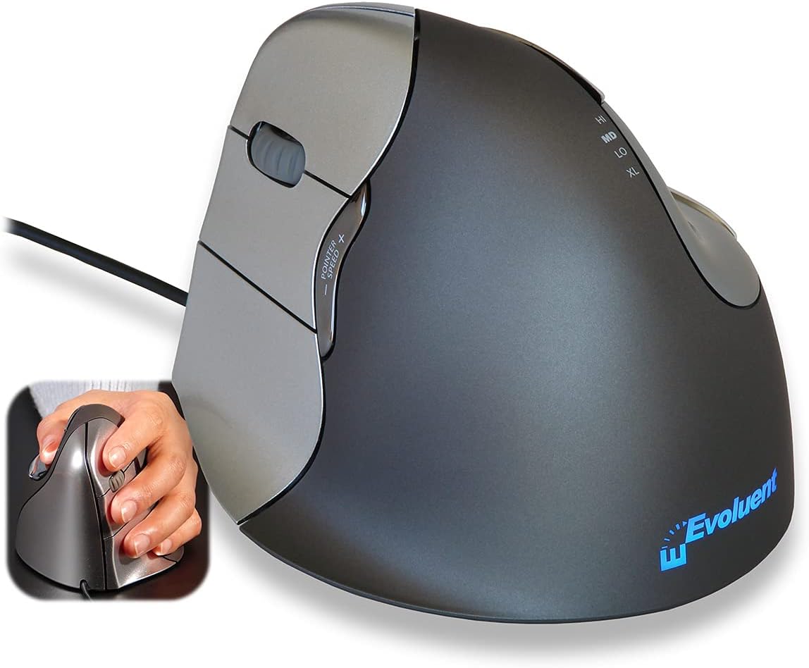 Evoluent Left Handed Vertical Mouse 4 Ergonomic Mouse