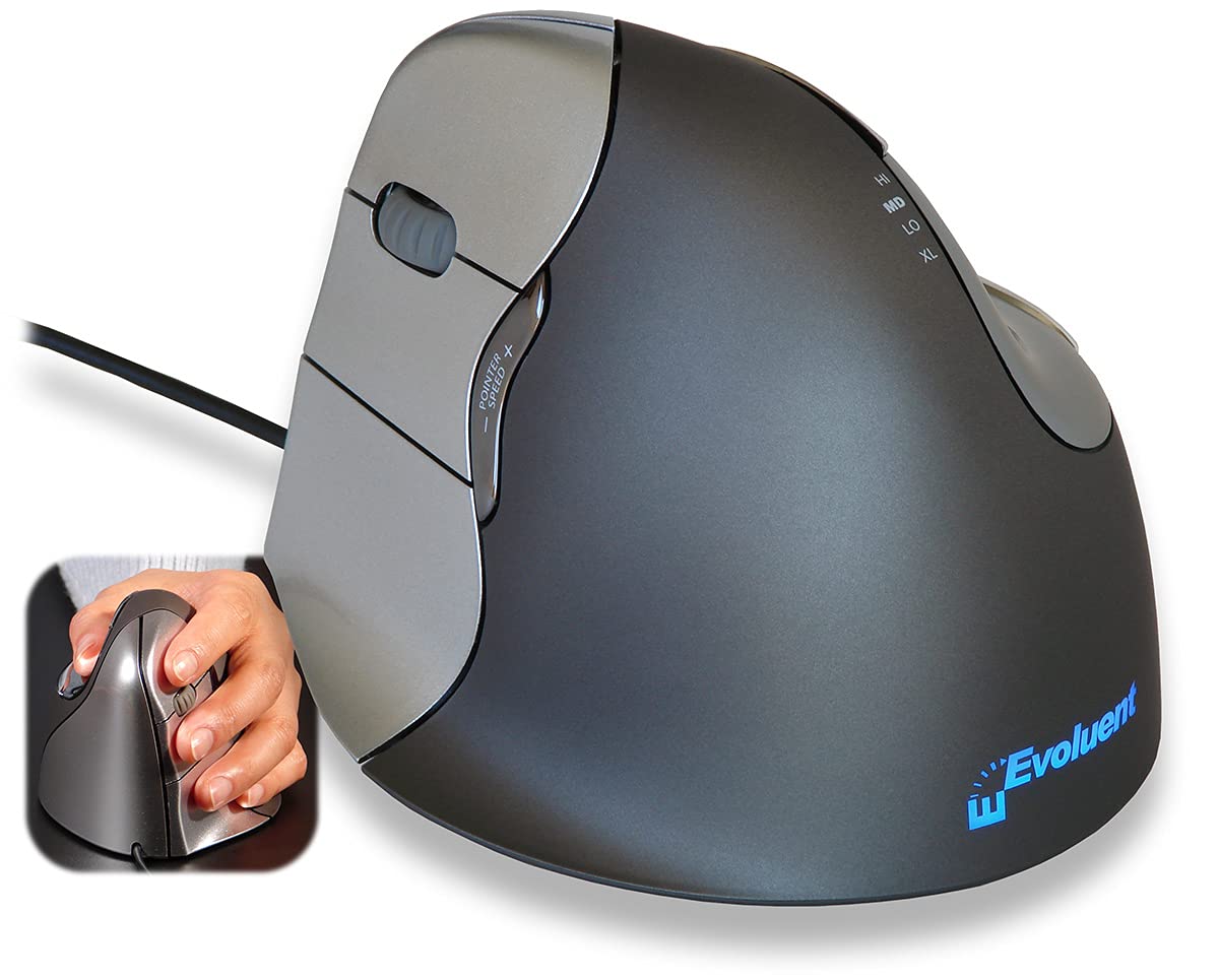 Evoluent Left Handed Vertical Mouse 4 Ergonomic Mouse