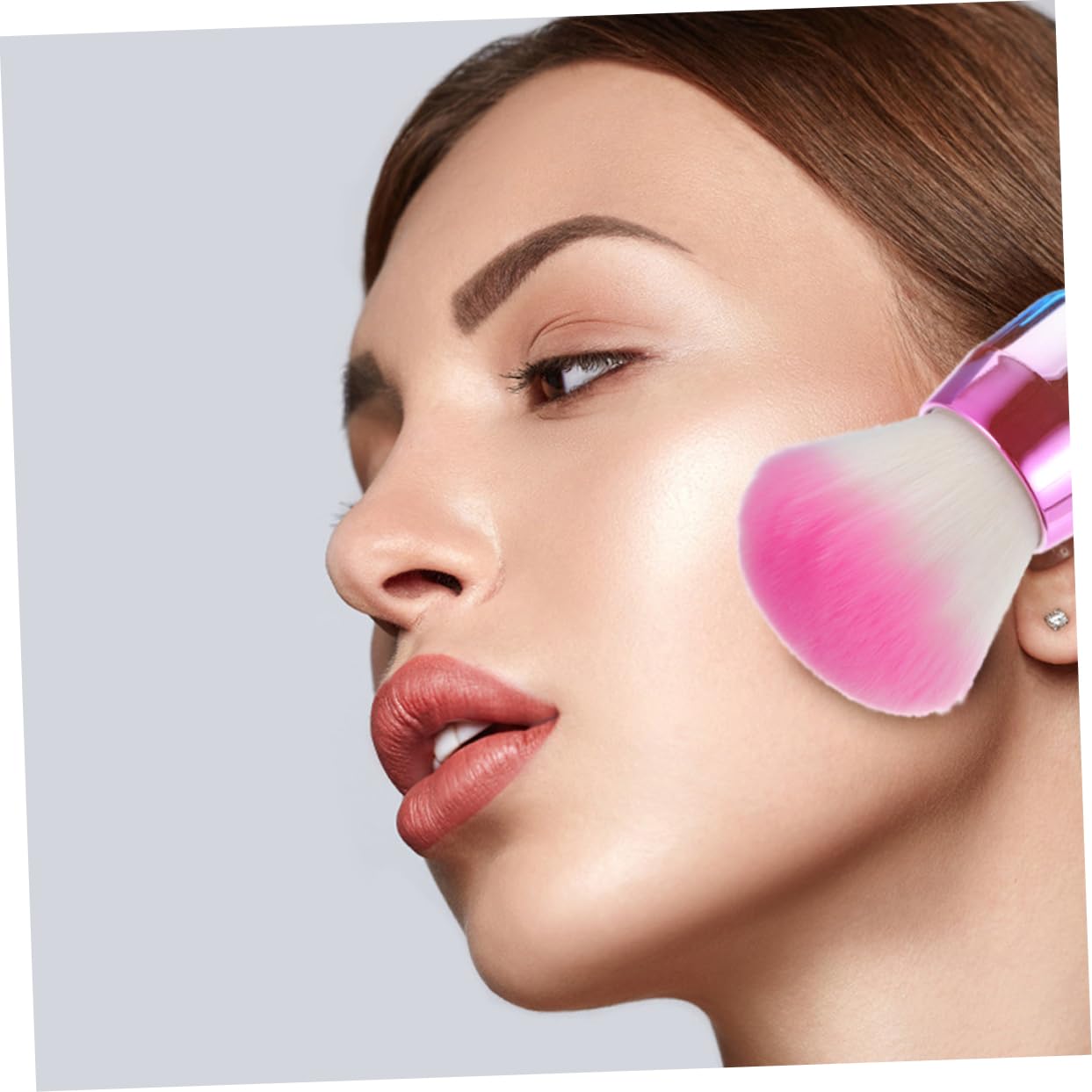 SOESFOUFU Artificial Fiber Brush Head Blush Makeup Brush Flat Travel Makeup Loose Powder Tool Ideal Women