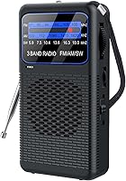 Vista 1 de 3 Band Pocket Radio, Portable AM FM SW Battery Operated Radio with Shortwave, Back Clip Transistor radios with Emergency LED Flashlight, 3.5mm