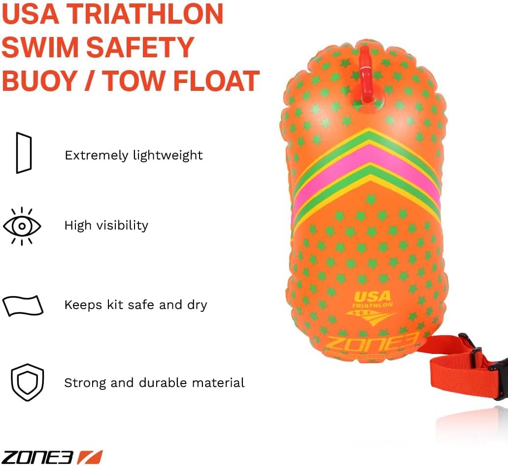 ZONE3 Swim Safety Buoy/Inflatable Tow Float for Open Water Swimmers, Triathletes