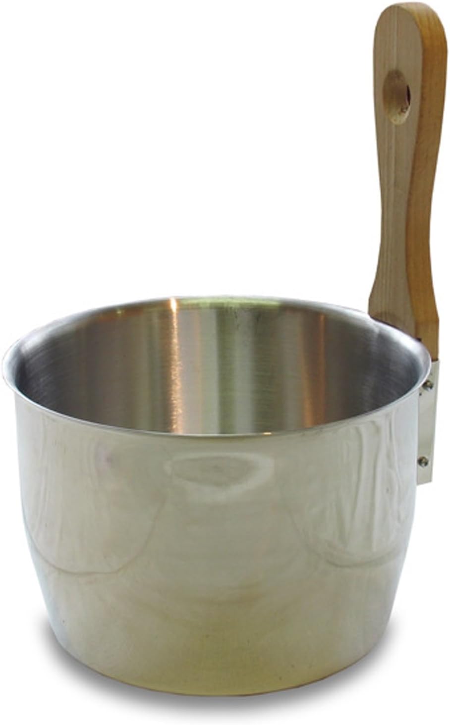 Sauna bucket - stainless steel, 4,5 litres with beech handle