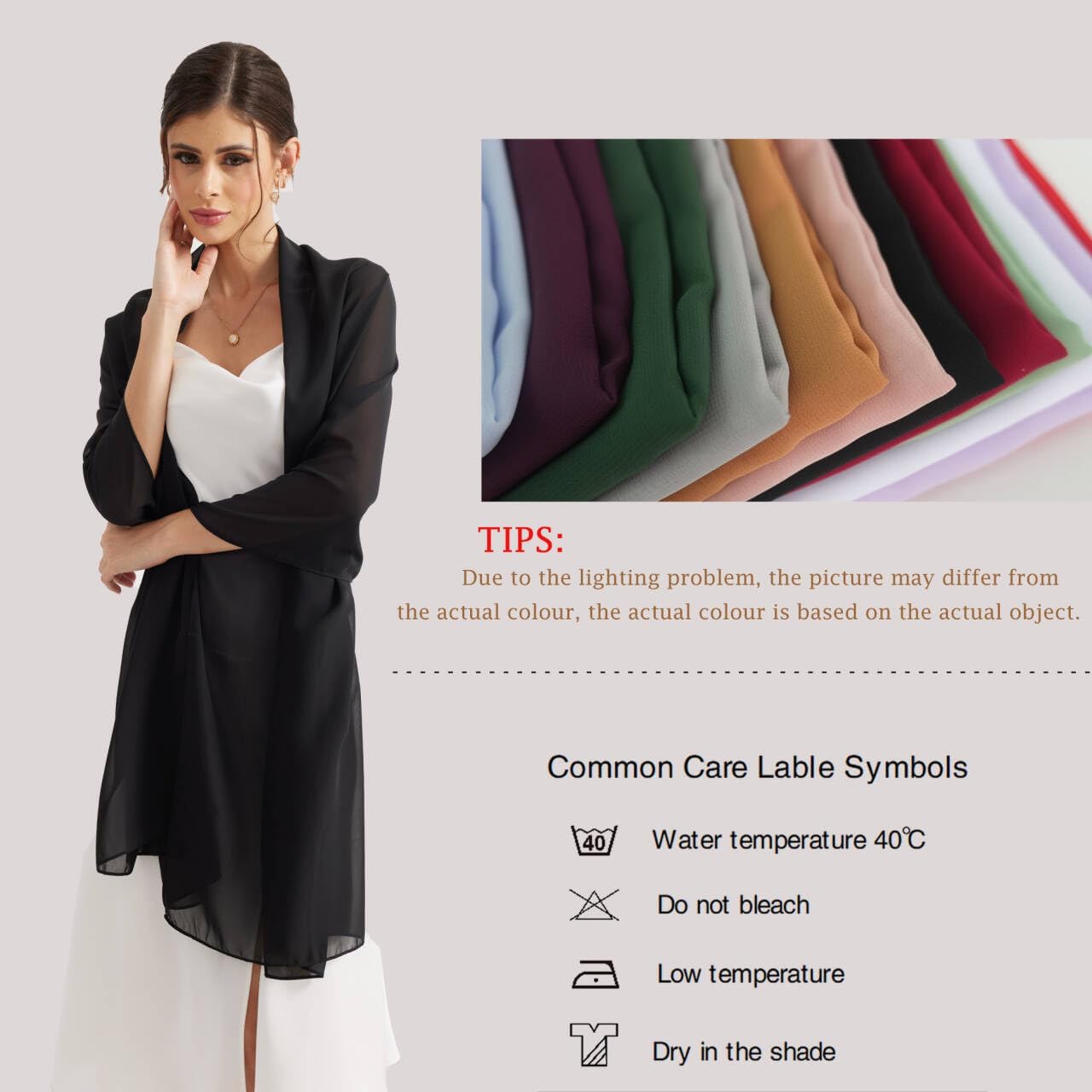 Shawls and Wraps for Evening Dresses Sheer Chiffon Women Elegant Soft Silky Wraps Wedding Bridal Scarf - Image 4