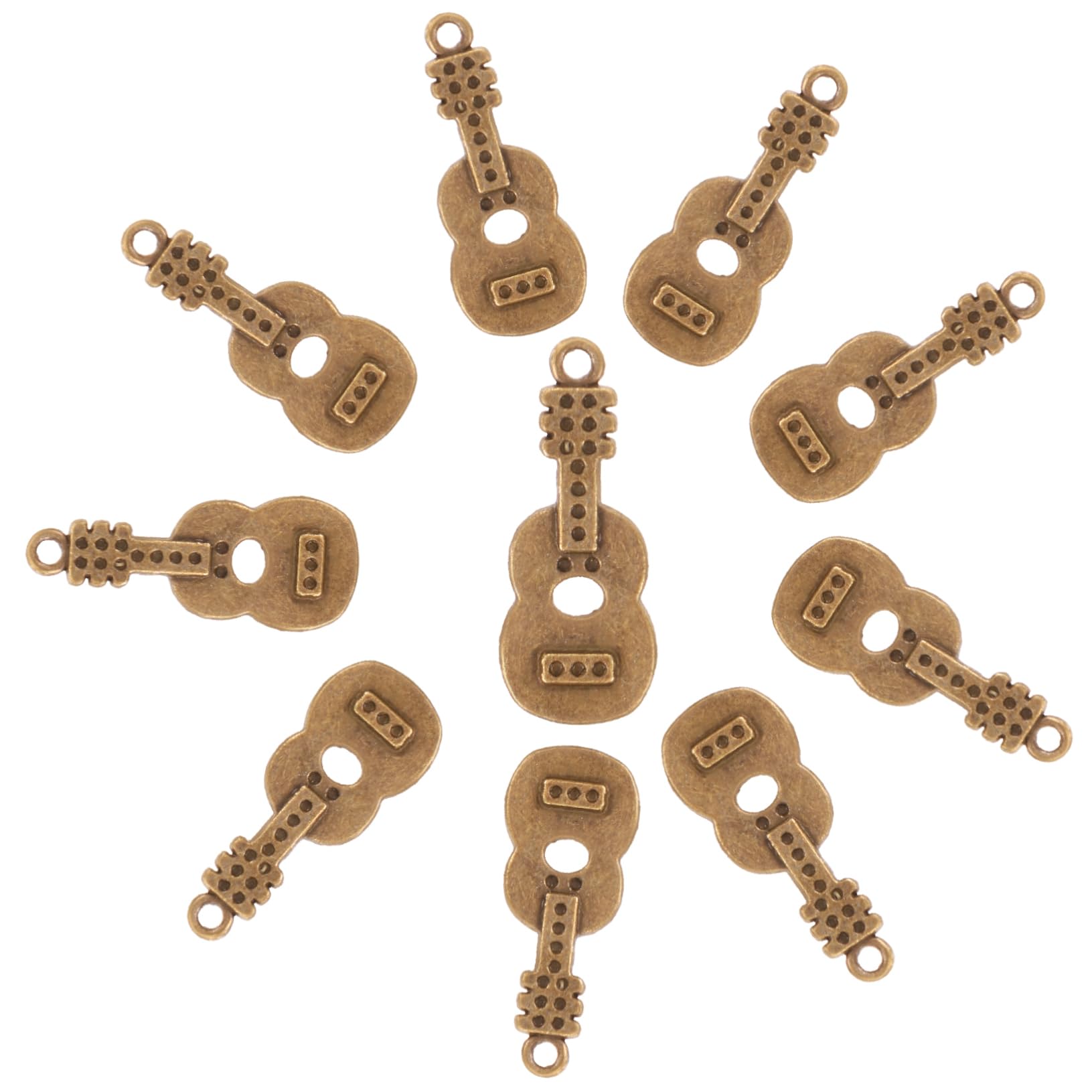 [VILLFUL] Diyヴィンテージ亜鉛合金ギターチャーム50個 楽器装飾パーツ 軽量アクセサリー素材 ジュエリー作り ネックレス イヤリング キーホルダー用 贈答用クラフト用品