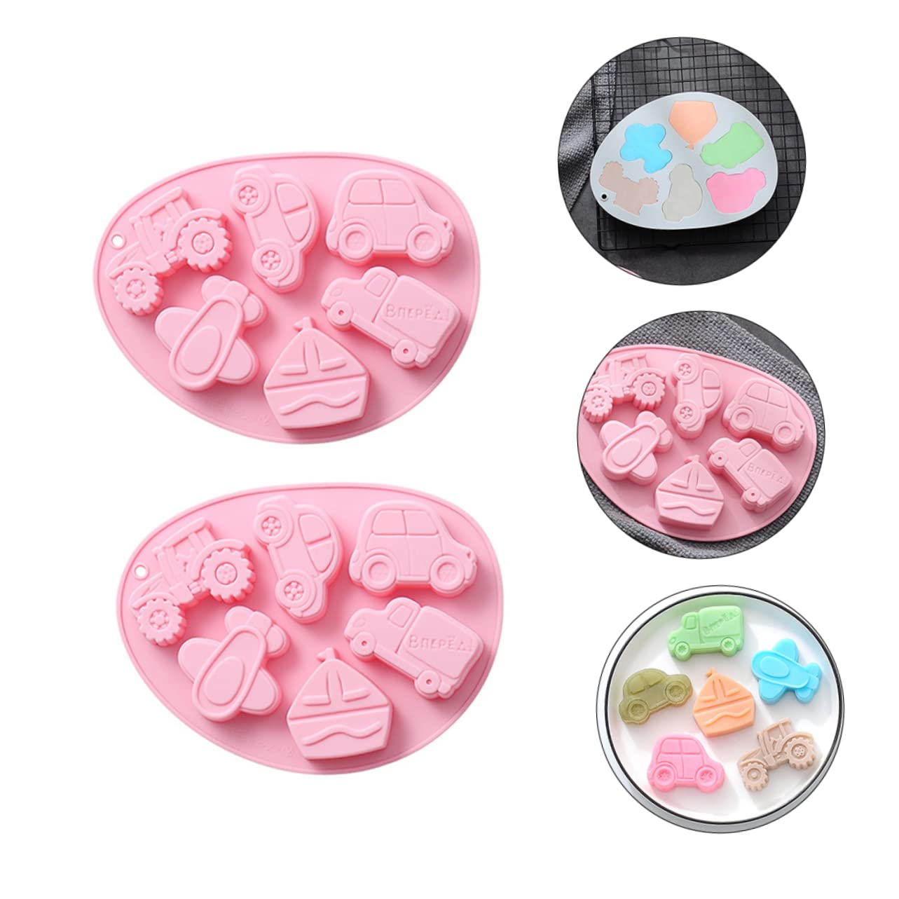 Amosfun 4 Pz Stampo da forno in silicone stampo torta natale stampo cioccolatini caramelle alla frutta di gelatina torta alla frutta stampo in silicone multiuso Stampo per torta fai da te