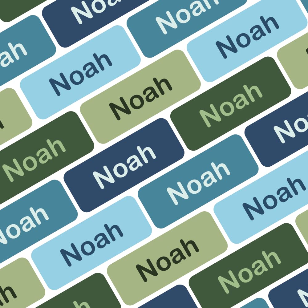 My Nametags® 175 Mini Name Stickers Pack| Personalised Small Labels for School Supplies Like Pens, Pencils, Markers & Other Stationery | Waterproof No-Iron Mini Tags for All Ages | Mint Colours