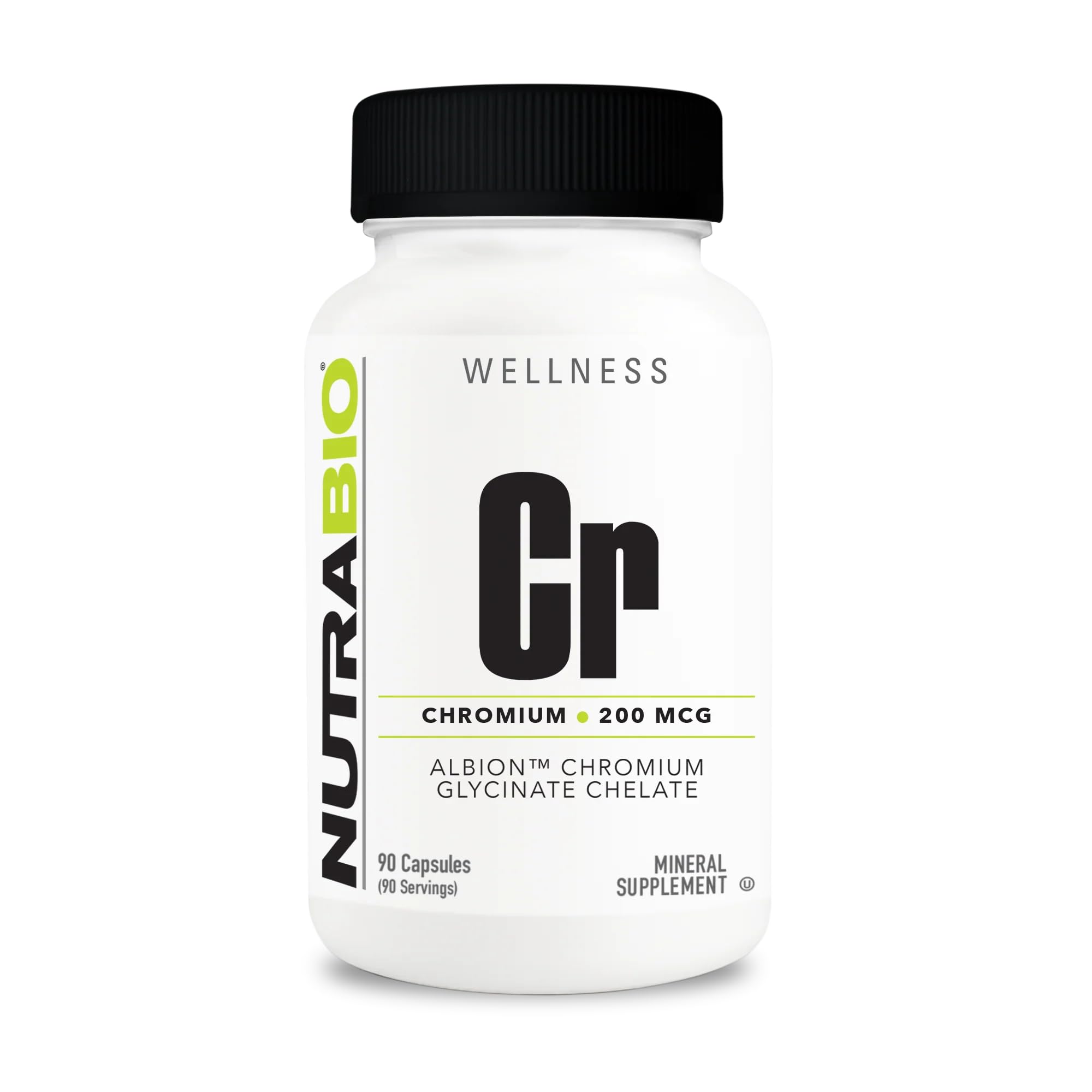 NutraBio Chelated Chromium GFT - 200 mcg - 90 Vegetable Capsules