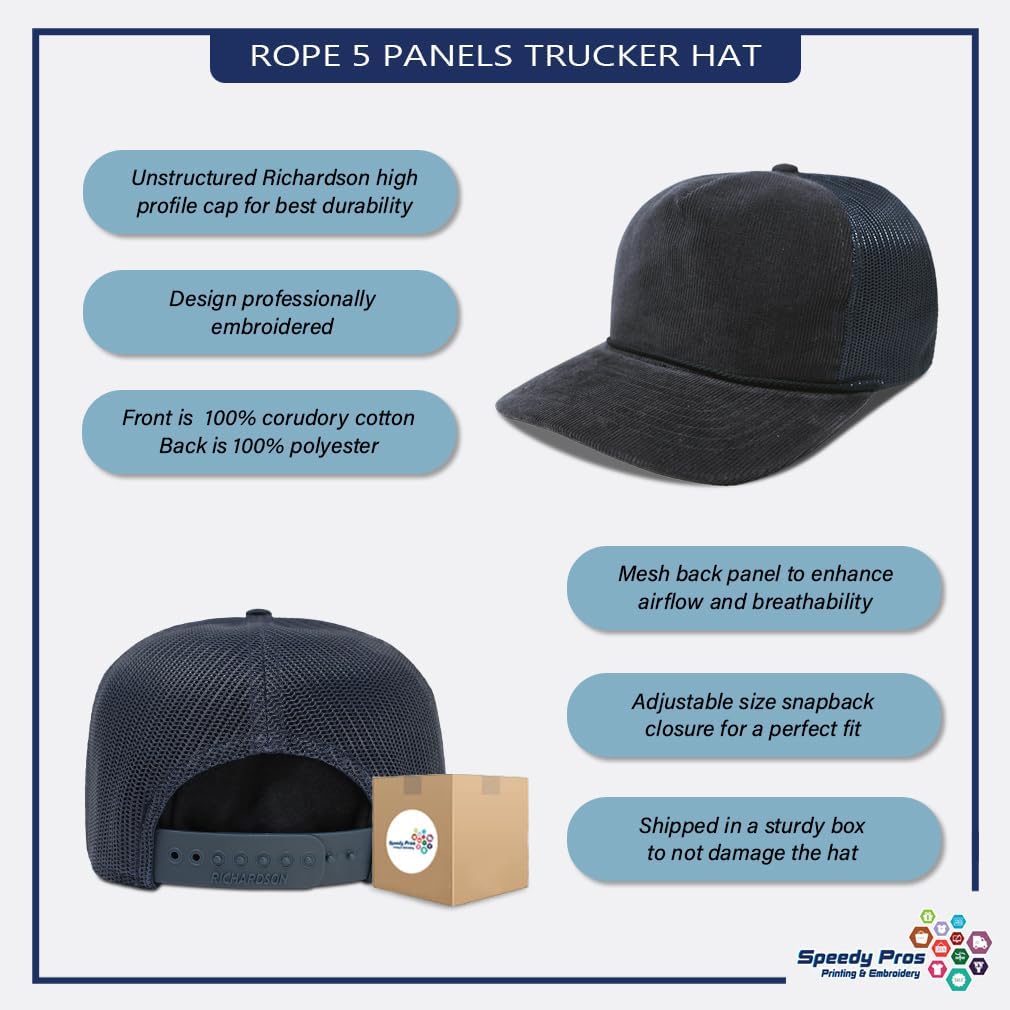 Custom Corduroy Hat Mesh Cap Hat Cord Hat Boy Brother Trucker Cap Hat Richardson