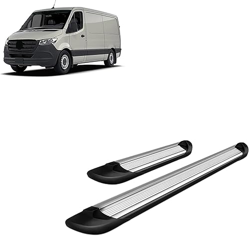 Black Horse Transporter - Estribos plateados compatibles con Dodge Sprinter 25003500 07-16 Sprinter 2500350019-23 Benz Sprinter 1500450010-23 Benz