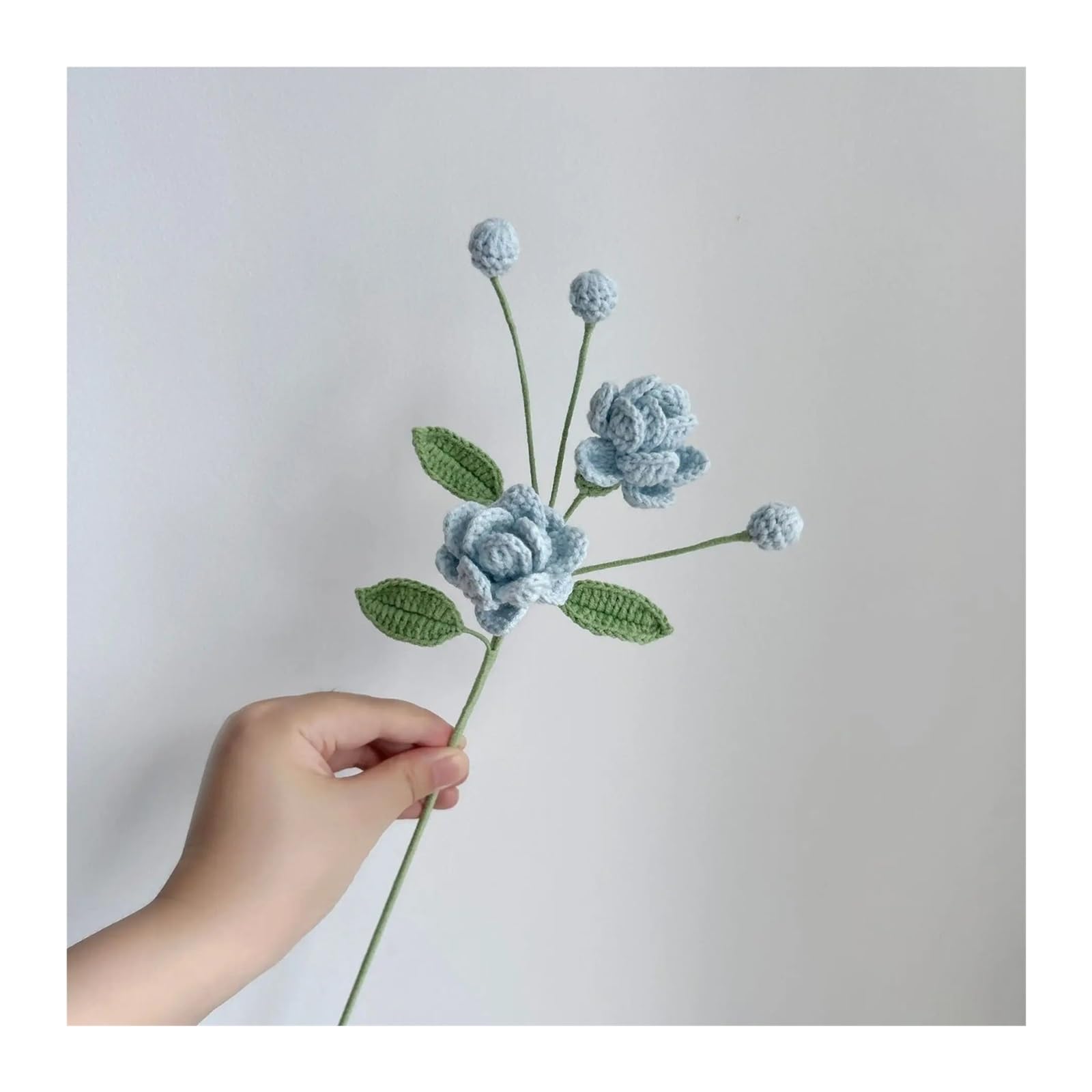 PawUniscript 2pcs Handcrafted Jasmine Crochet Flowers Bouquet | Creative Fake Floral Arrangement For Weddings & Home Decor(Color2)