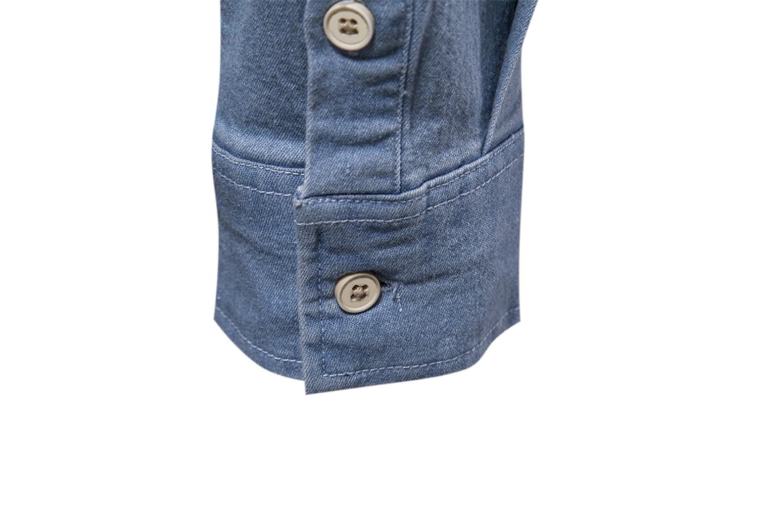 Camicia in Denim Uomo Maniche Lunghe Business Casual Shirt in Jeans Uomo Camicia