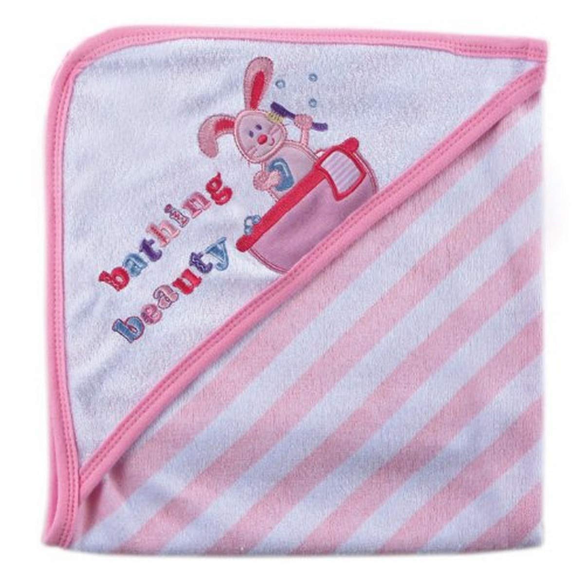 Luvable Friends Animal Bath Tub Hooded Towel, Pink