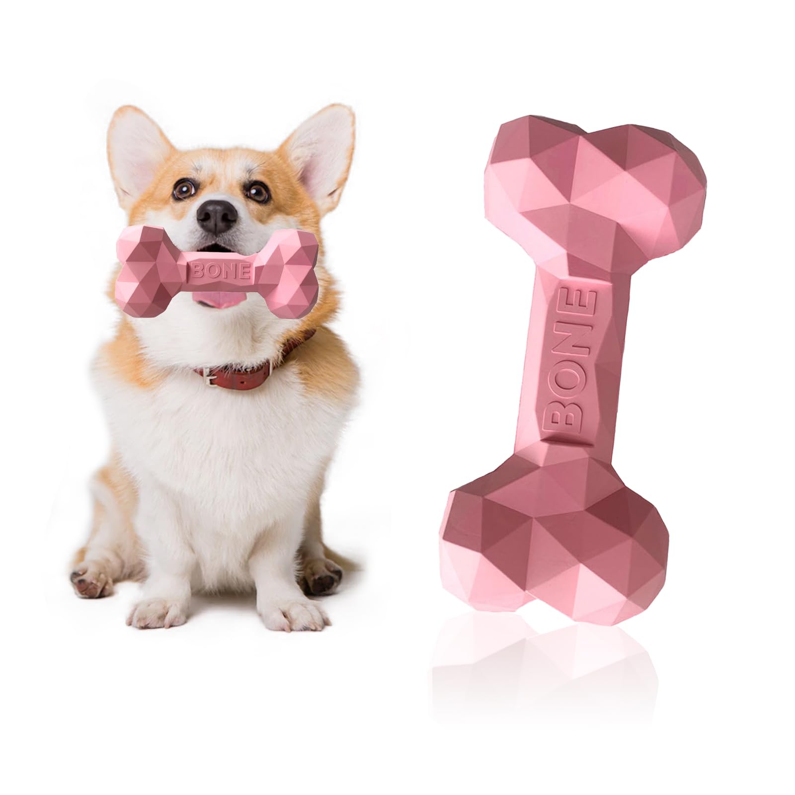 SAVOSWEET Juguetes para Masticar Perros, Huesos de Goma para Perros, Juguete Dentición Perro, Huesos de Juguete Rosa para Perros Pequeños, Adecuado para Perros de Menos de 5 Kg