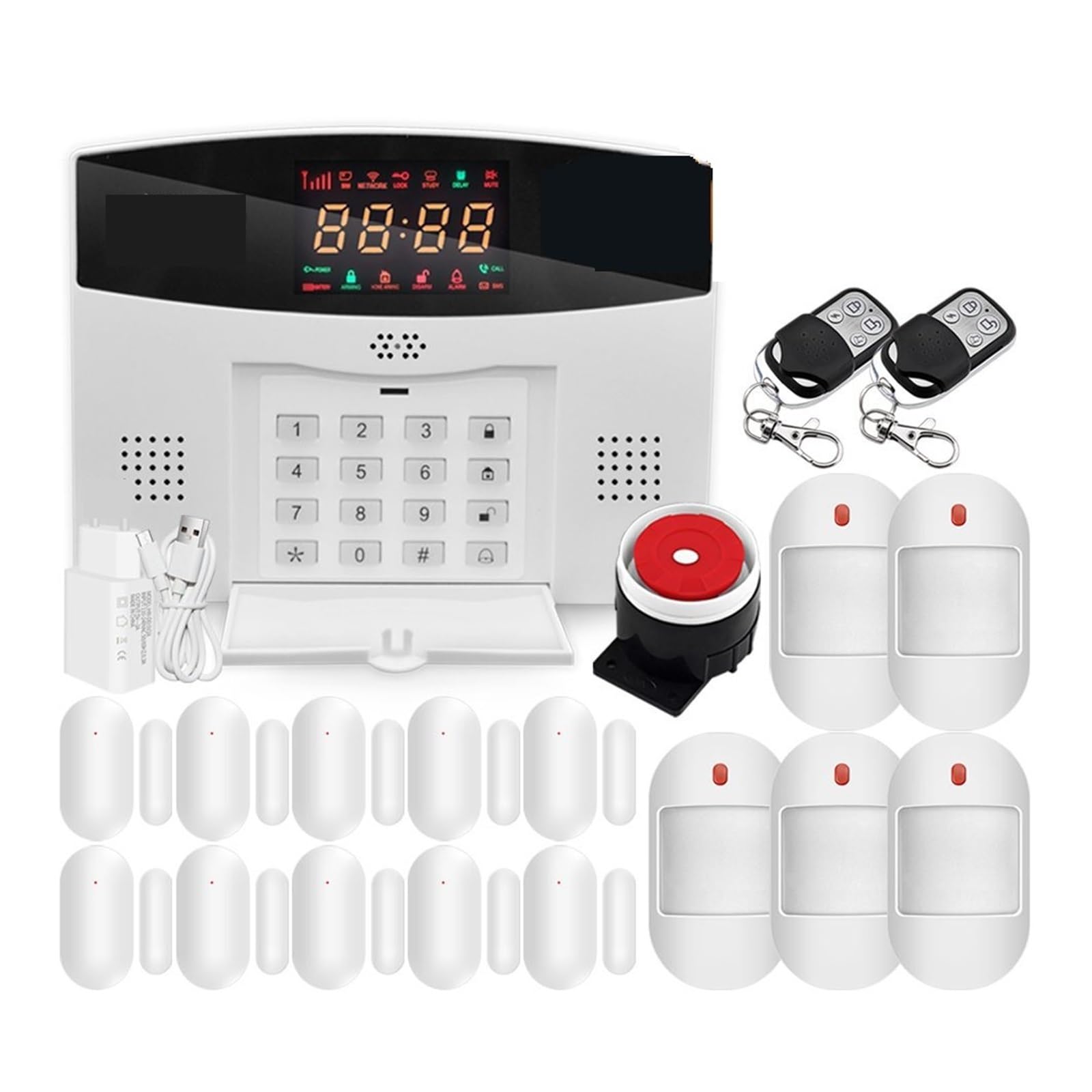 Système d'alarme WiFi GSM pour maison avec écran LED et détecteur PIR sans fil