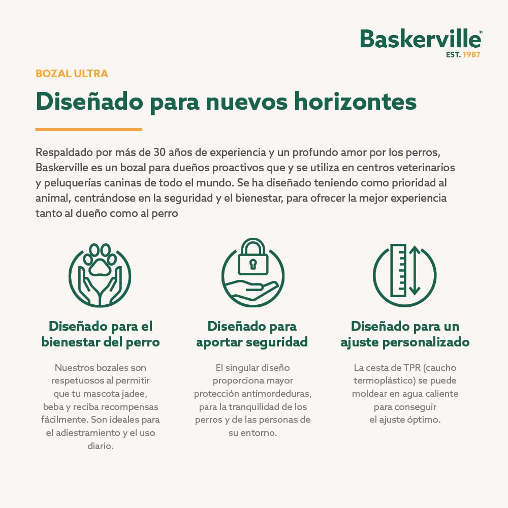 MUSERUOLA BASKERVILLE ULTRA, design etico brevettato, cane può respirare, ansimare e bere, regolabile, imbottita, addestramento cani piccoli, medi, grandi, impedisce di morsicare, rovistare (Taglia 5) — view 8